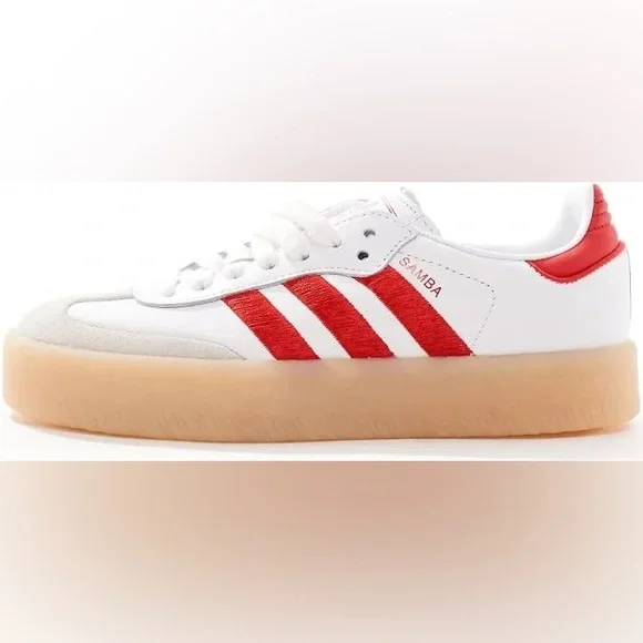 Adidas Samba Red and White Sneakers - Picture 3 of 8